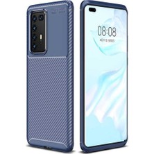 Huawei P40 Pro Cep Telefonu Için Kılıf Karbon Tasarım Negro Kapak