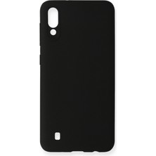 Samsung Galaxy M10 Için Uyumlu Kılıf Yumuaşk Renkli Esnek Premium Rubber Silikon - Siyah