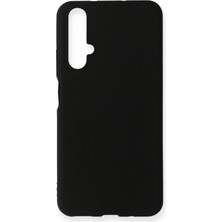 Huawei Nova 5t Için Uyumlu Kılıf Yumuaşk Renkli Esnek Premium Rubber Silikon - Siyah
