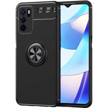 Oppo A16 Uyumlu Cep Telefonu Için Dönebilen Yüzüklü Standlı Silikon Ravel Kapak
