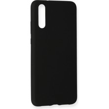 Huawei P20 Için Uyumlu Kılıf Yumuaşk Renkli Esnek Premium Rubber Silikon - Siyah