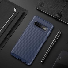 Samsung Galaxy S10 Cep Telefonu Için Kılıf Karbon Tasarım Negro Kapak