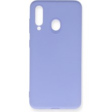 Samsung Galaxy A60 Için Uyumlu Kılıf Yumuaşk Renkli Esnek Premium Rubber Silikon - Lila