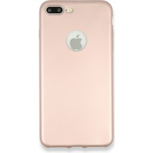Iphone 8 Plus Için Uyumlu Kılıf Yumuaşk Renkli Esnek Premium Rubber Silikon - Rose Gold