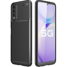 Vivo Y11S Için Uyumlu Kılıf Karbon Tasarım Negro Kapak
