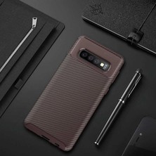 Samsung Galaxy S10 Cep Telefonu Için Kılıf Karbon Tasarım Negro Kapak