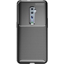 Oppo Reno 10X Zoom Için Uyumlu Kılıf Karbon Tasarımlı Slim Kamera Lensini Korumalı Kapak