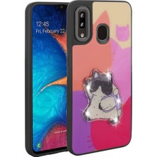 Samsung Galaxy A20 Için Uyumlu Kılıf Parlayan Kabartmalı Ikonik Figürlü Amas Silikon Kapak