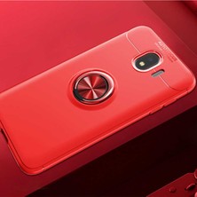Samsung Galaxy J4 Için Uyumlu Kılıf Dönebilen Yüzüklü Standlı Silikon Ravel Kapak