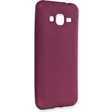 Samsung Galaxy J3 / J310 Için Uyumlu Kılıf Yumuaşk Renkli Esnek Premium Rubber Silikon - Mürdüm