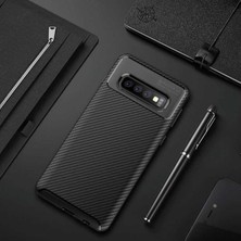 Samsung Galaxy S10E Cep Telefonu Için Kılıf Karbon Tasarım Negro Kapak