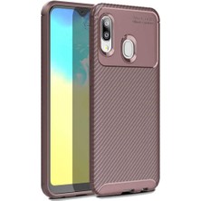 Samsung Galaxy A20E Için Uyumlu Kılıf Karbon Tasarım Negro Kapak