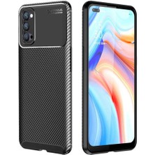 Oppo Reno 4 Için Uyumlu Kılıf Karbon Tasarım Negro Kapak