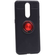 Oppo RX17 Pro Uyumlu Cep Telefonu Için Dönebilen Yüzüklü Standlı Silikon Ravel Kapak