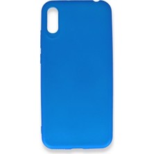 Xiaomi Redmi 7A Için Uyumlu Kılıf Yumuaşk Renkli Esnek Premium Rubber Silikon - Mavi