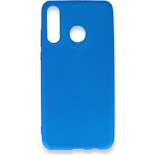 Huawei Honor 9x Için Uyumlu Kılıf Yumuaşk Renkli Esnek Premium Rubber Silikon - Mavi