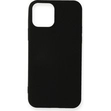 Iphone 12 Pro Için Uyumlu Kılıf Yumuaşk Renkli Esnek Premium Rubber Silikon - Siyah