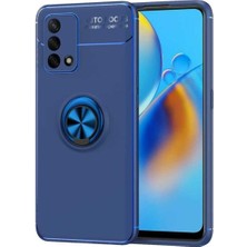 Oppo A74 4g Uyumlu Cep Telefonu Için Dönebilen Yüzüklü Standlı Silikon Ravel Kapak