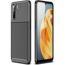 Oppo A91 Için Uyumlu Kılıf Karbon Tasarım Negro Kapak