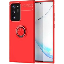 Samsung Galaxy Note 20 Ultra Uyumlu Cep Telefonu Için Dönebilen Yüzüklü Standlı Silikon Ravel Kapak