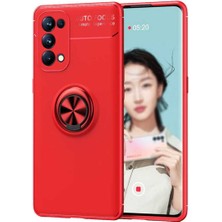 Oppo Reno 5 5g Uyumlu Cep Telefonu Için Dönebilen Yüzüklü Standlı Silikon Ravel Kapak