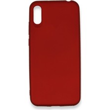 Xiaomi Redmi 7A Için Uyumlu Kılıf Yumuaşk Renkli Esnek Premium Rubber Silikon - Bordo