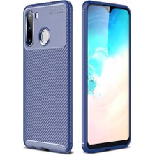 Samsung Galaxy A21 Cep Telefonu Için Kılıf Karbon Tasarım Negro Kapak