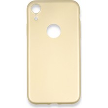 Iphone Xr Için Uyumlu Kılıf Yumuaşk Renkli Esnek Premium Rubber Silikon - Gold