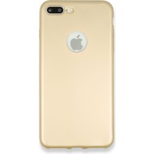 Iphone 8 Plus Için Uyumlu Kılıf Yumuaşk Renkli Esnek Premium Rubber Silikon - Gold