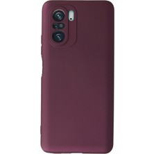 Xiaomi Poco F3 Için Uyumlu Kılıf Yumuaşk Renkli Esnek Premium Rubber Silikon - Mürdüm