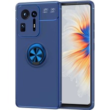 Xiaomi Mi Mix 4 Uyumlu Cep Telefonu Için Dönebilen Yüzüklü Standlı Silikon Ravel Kapak