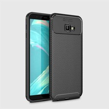 Samsung Galaxy J4 Plus Için Uyumlu Kılıf Karbon Tasarımlı Slim Kamera Lensini Korumalı Kapak
