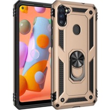 Samsung Galaxy M11 Kılıf Uyumlu Vega Tank Sağlam Dayanıklı Yüzük Aparatlı Silikon Kapak