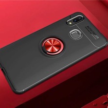 Samsung Galaxy A10S Uyumlu Cep Telefonu Için Dönebilen Yüzüklü Standlı Silikon Ravel Kapak