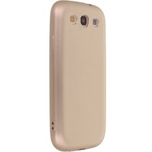 Samsung Galaxy I9300 / S3 Için Uyumlu Kılıf Yumuaşk Renkli Esnek Premium Rubber Silikon - Gold