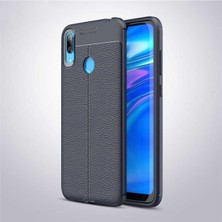 Huawei Y7 Prime 2019 Için Uyumlu Ultra Koruma Deri Görünümlü Silikon Yüzey Kılıf Niss Kapak