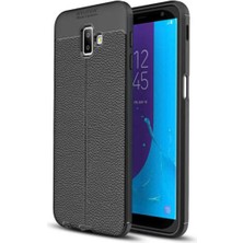 Samsung Galaxy J6 Plus Için Uyumlu Ultra Koruma Deri Görünümlü Silikon Yüzey Kılıf Niss Kapak
