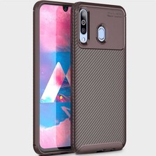 Samsung Galaxy M30 Için Uyumlu Kılıf Karbon Tasarımlı Slim Kamera Lensini Korumalı Kapak