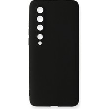 Xiaomi Mi 10 Için Uyumlu Kılıf Yumuaşk Renkli Esnek Premium Rubber Silikon - Siyah