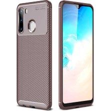 Samsung Galaxy A21 Için Uyumlu Kılıf Karbon Tasarım Negro Kapak