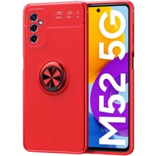Samsung Galaxy M52 Için Uyumlu Kılıf Dönebilen Standlı Olabilen Yüzüklü Renkli Ravel Kapak