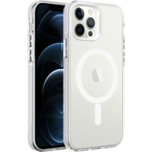 Apple iPhone 12 Pro Için Uyumlu Kılıf Magsafe Kablosuz Şarj Özellikli Transparan C-Pro Sert Kapak