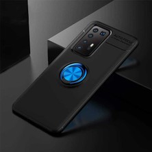 Huawei P40 Pro Uyumlu Cep Telefonu Için Dönebilen Yüzüklü Standlı Silikon Ravel Kapak