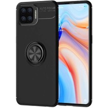 Oppo Reno 4 Lite Uyumlu Cep Telefonu Için Dönebilen Yüzüklü Standlı Silikon Kapak