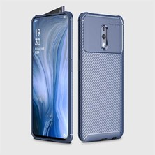 Oppo Reno Için Uyumlu Kılıf Karbon Tasarımlı Slim Kamera Lensini Korumalı Kapak