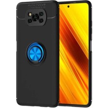 Xiaomi Poco X3 Için Uyumlu Kılıf Dönebilen Yüzüklü Standlı Silikon Kapak