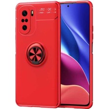 Xiaomi Poco F3 Için Uyumlu Kılıf Dönebilen Standlı Olabilen Yüzüklü Renkli Ravel Kapak