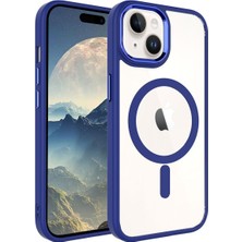 Apple iPhone 15 Plus Telefonu Için Uyumlu Kılıf Wireless Kablosuz Şarj Krom Magsafe Silikon Kapak