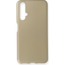 Huawei Honor 20 Için Uyumlu Kılıf Yumuaşk Renkli Esnek Premium Rubber Silikon - Gold