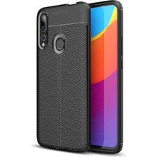 Huawei Y9 Prime 2019 Için Uyumlu Ultra Koruma Deri Görünümlü Silikon Yüzey Kılıf Niss Kapak